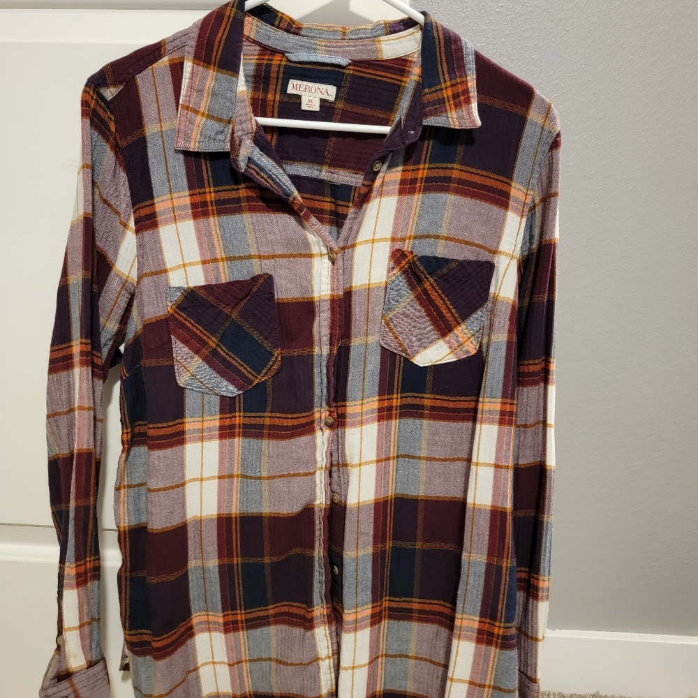 Autumn plaid button down